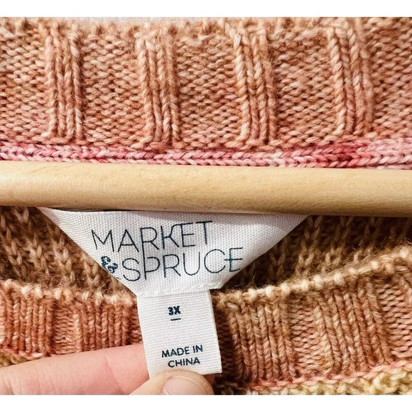 Market & Spruce Women's Multi-Color Long Sleeve Pullover Sweater Plus Size 3X - Picture 6 of 6